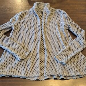 W by Worth Light Gray Open-Weave Cardigan